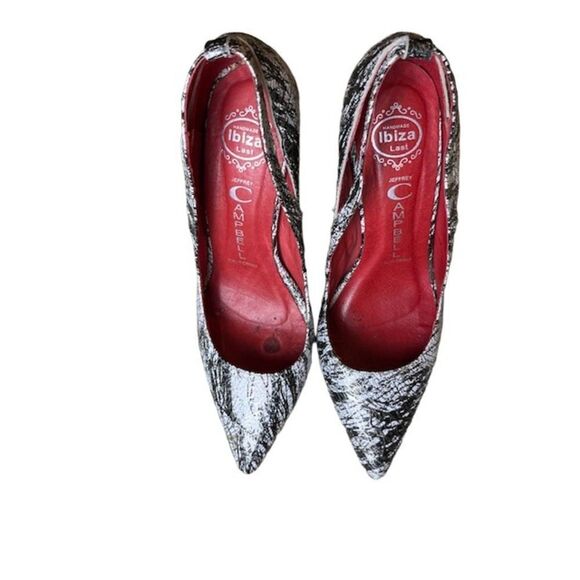 Jeffrey Campbell Theodora Handmade Ibiza Last Pointed Toe Pumps White Black Gold - Picture 4 of 14